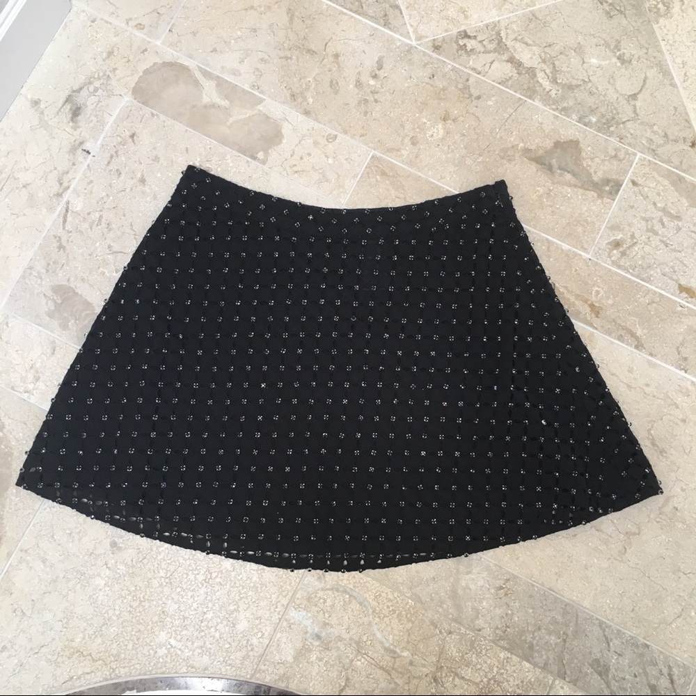 Michael Kors Embellished Black Mini Skirt